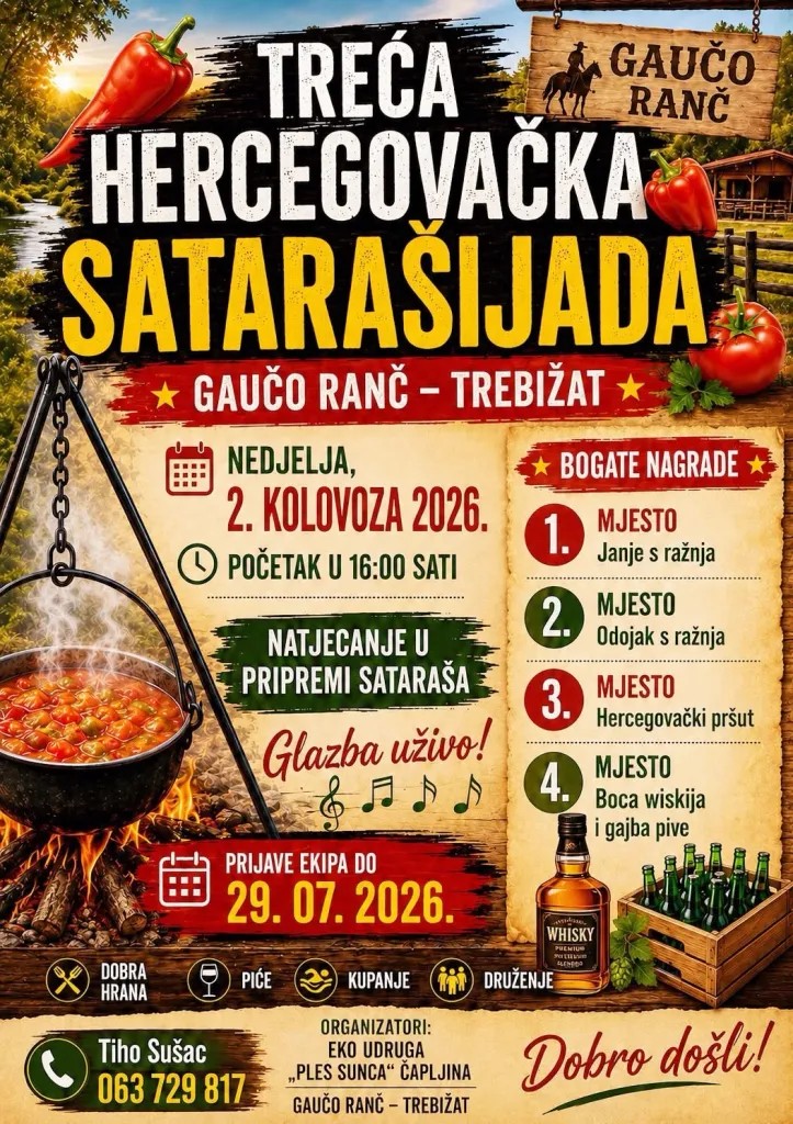 Treća Hercegovačka satarašijada u Trebižatu – Okusi tradicije na Gaučo ranču